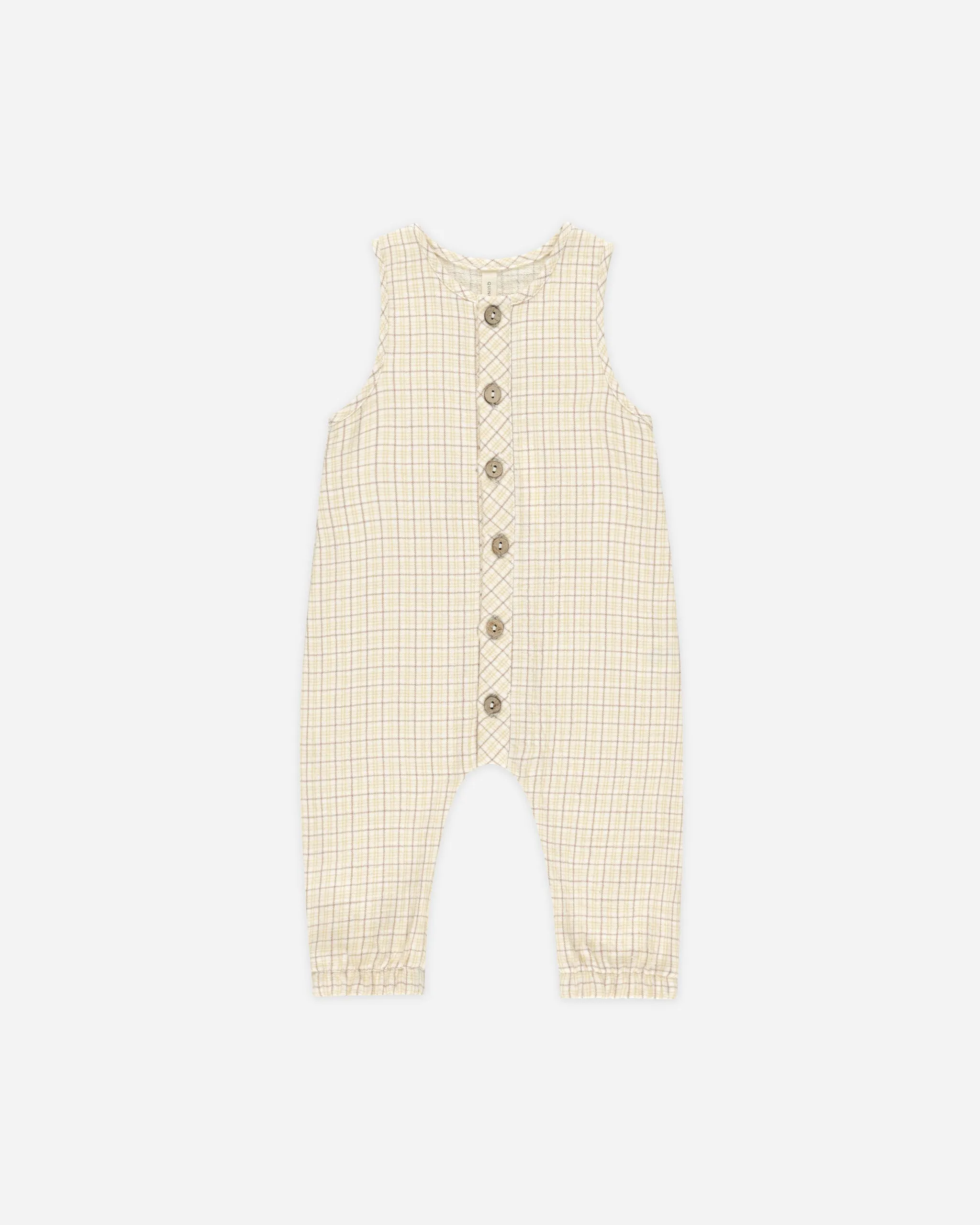 -Woven Jumpsuit || Yellow Plaid-