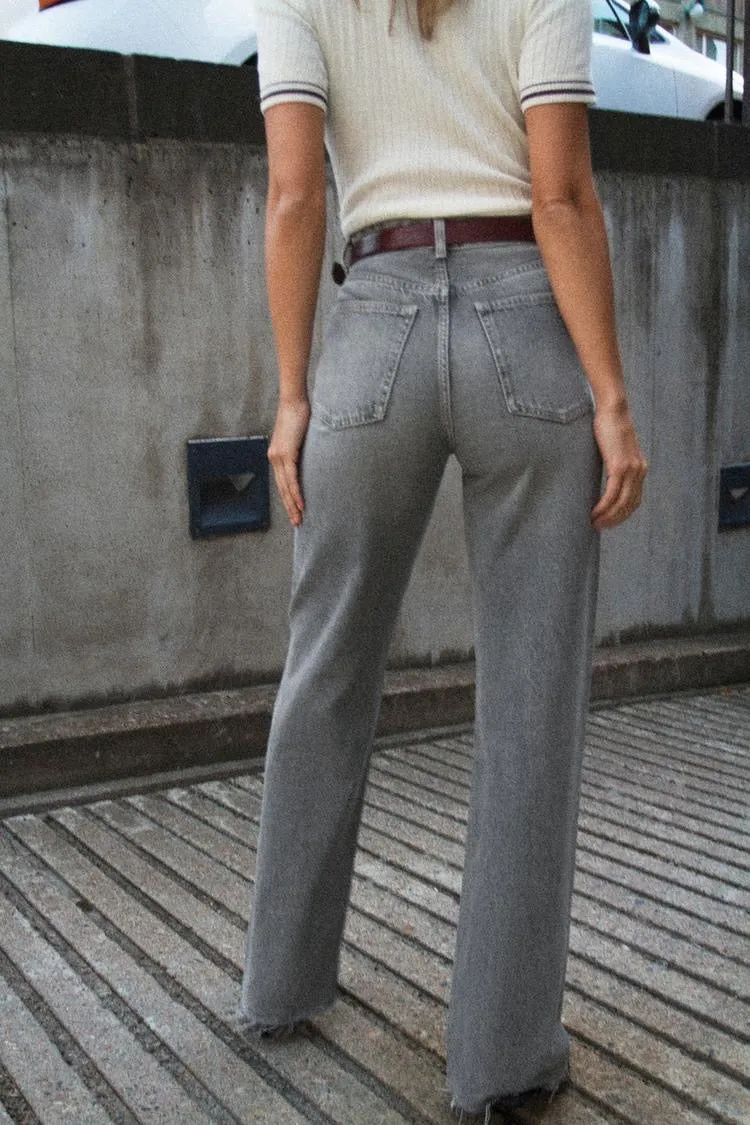 02 ZR Highwaist Straightfit Jeans Grey