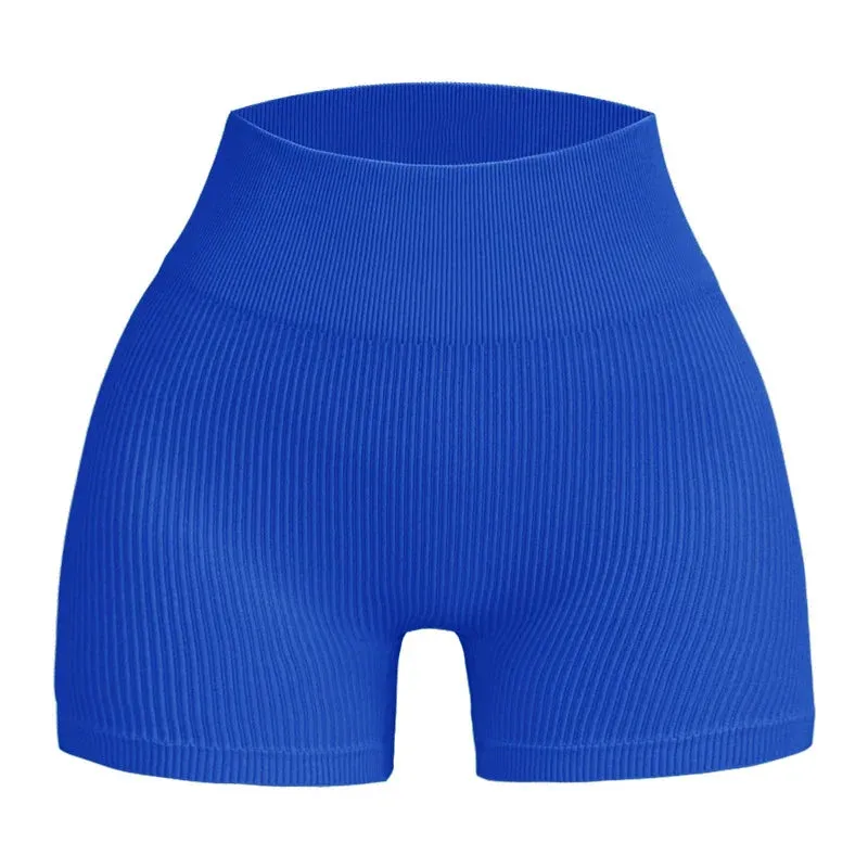 ActiveFit™ | Women's Seamless Compression Gym Shorts | Lightweight, Striped Design for Running & Fitness