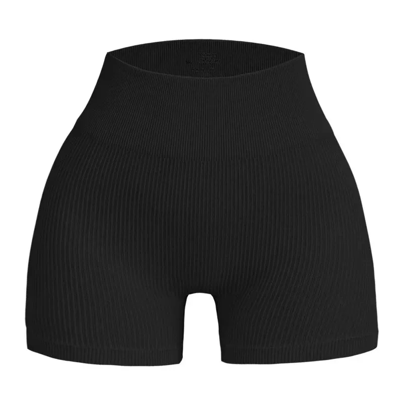 ActiveFit™ | Women's Seamless Compression Gym Shorts | Lightweight, Striped Design for Running & Fitness