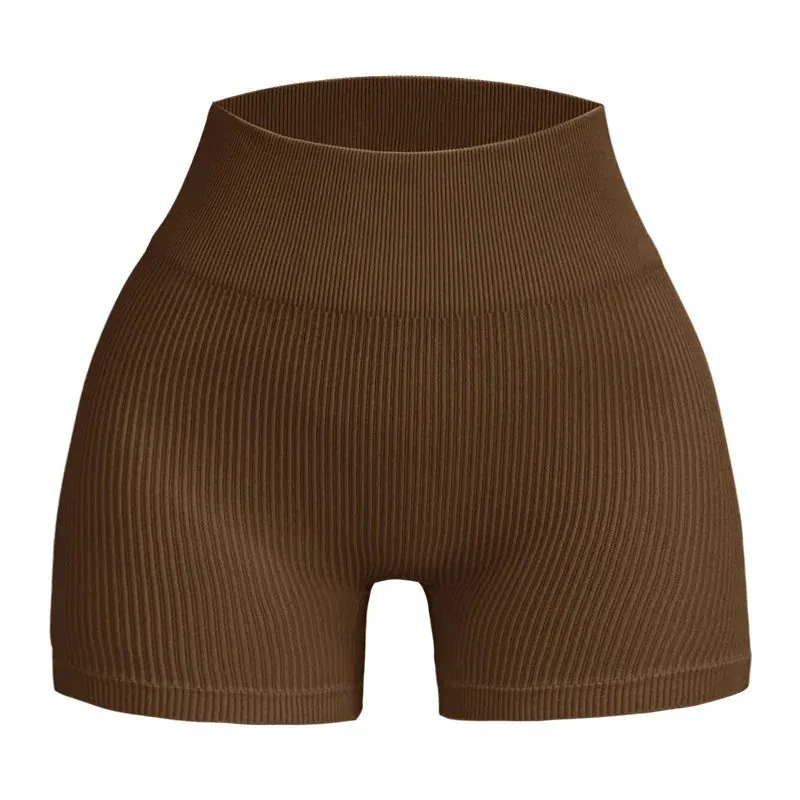 ActiveFit™ | Women's Seamless Compression Gym Shorts | Lightweight, Striped Design for Running & Fitness