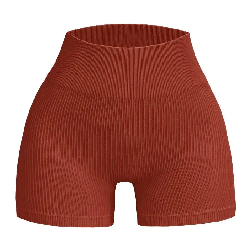 ActiveFit™ | Women's Seamless Compression Gym Shorts | Lightweight, Striped Design for Running & Fitness