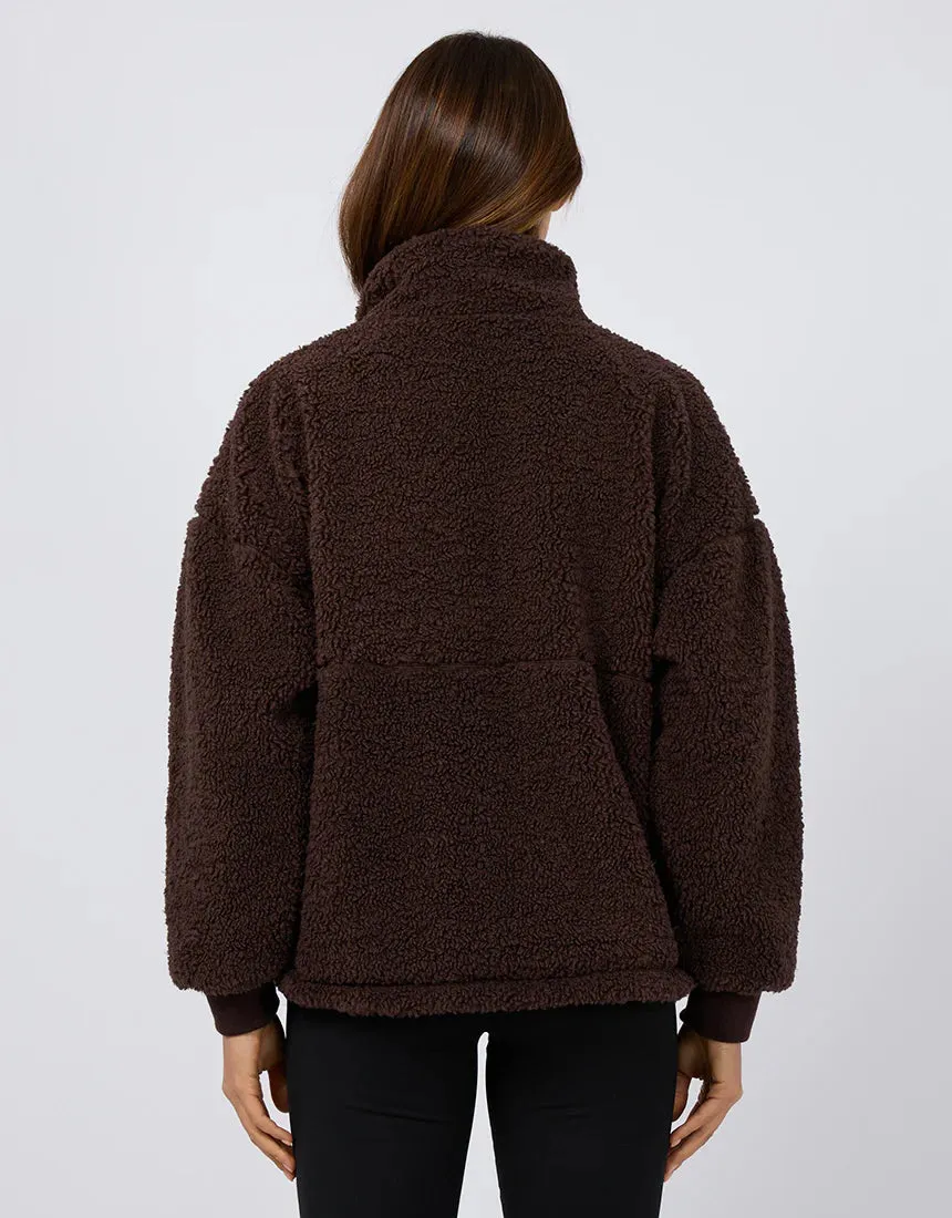 ALL ABOUT EVE AAE ACTIVE AMARA QUARTER ZIP TEDDY BROWN