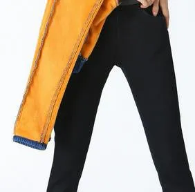 AQ225 Fashion Warm Velvet High Waist Jeans Women Thick Skinny Pencil Denim Trousers Slim Plus Size Pencil Pants