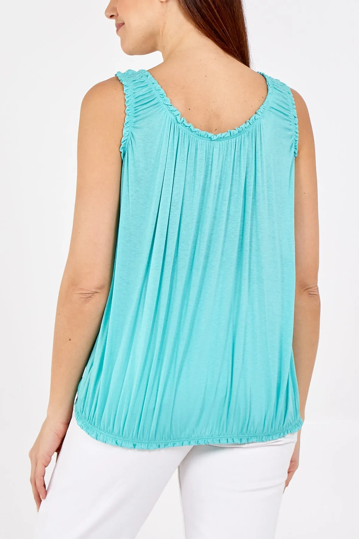 Balloon Ruffle Neck Vest