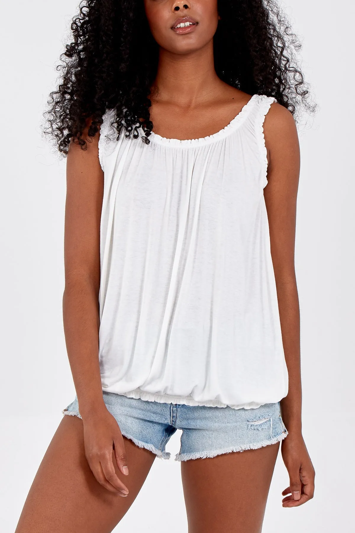Balloon Ruffle Neck Vest