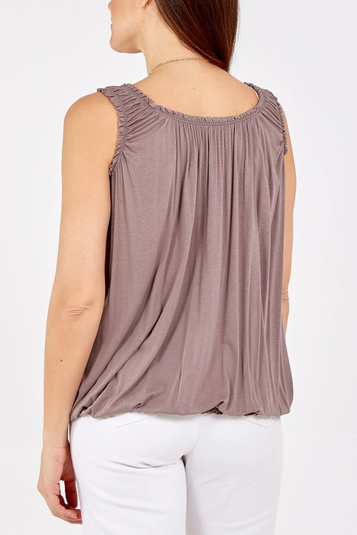 Balloon Ruffle Neck Vest