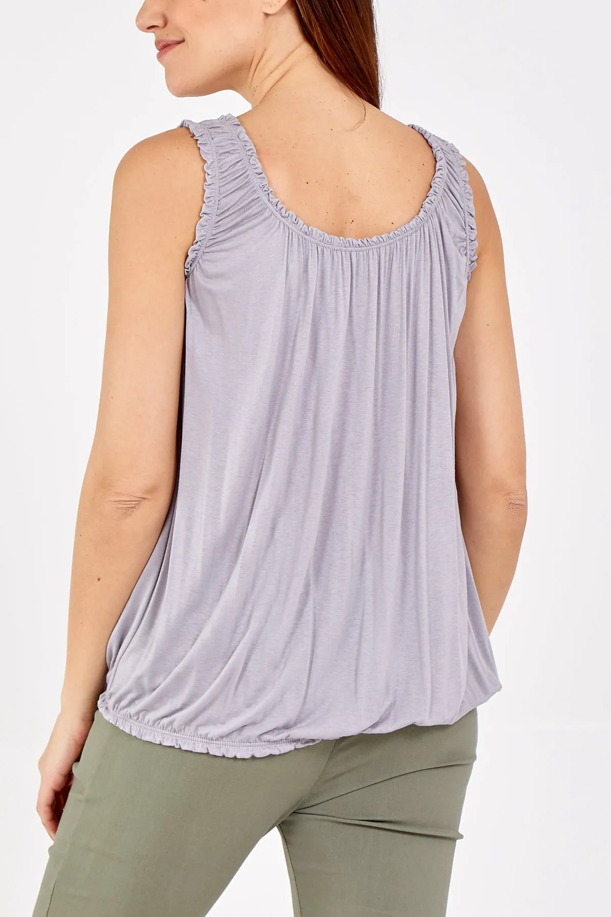 Balloon Ruffle Neck Vest