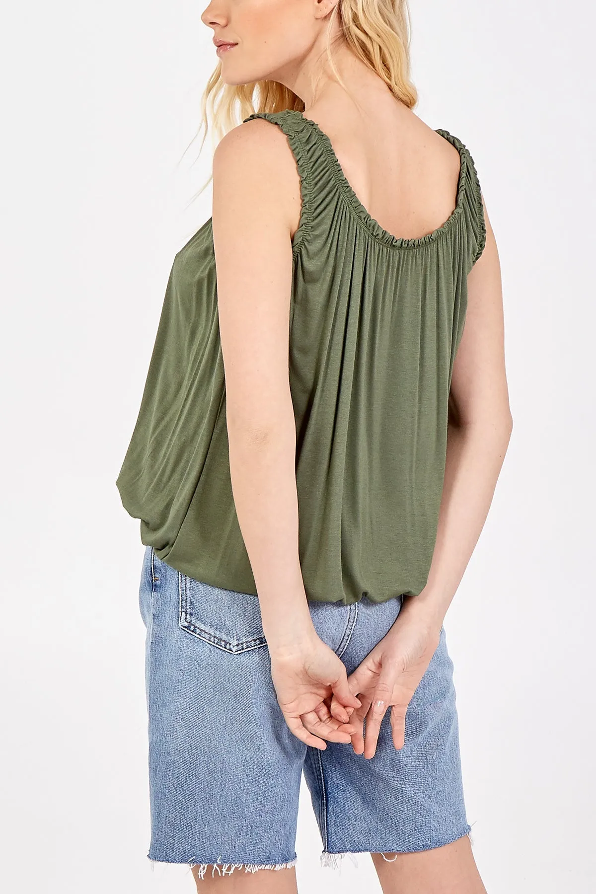 Balloon Ruffle Neck Vest