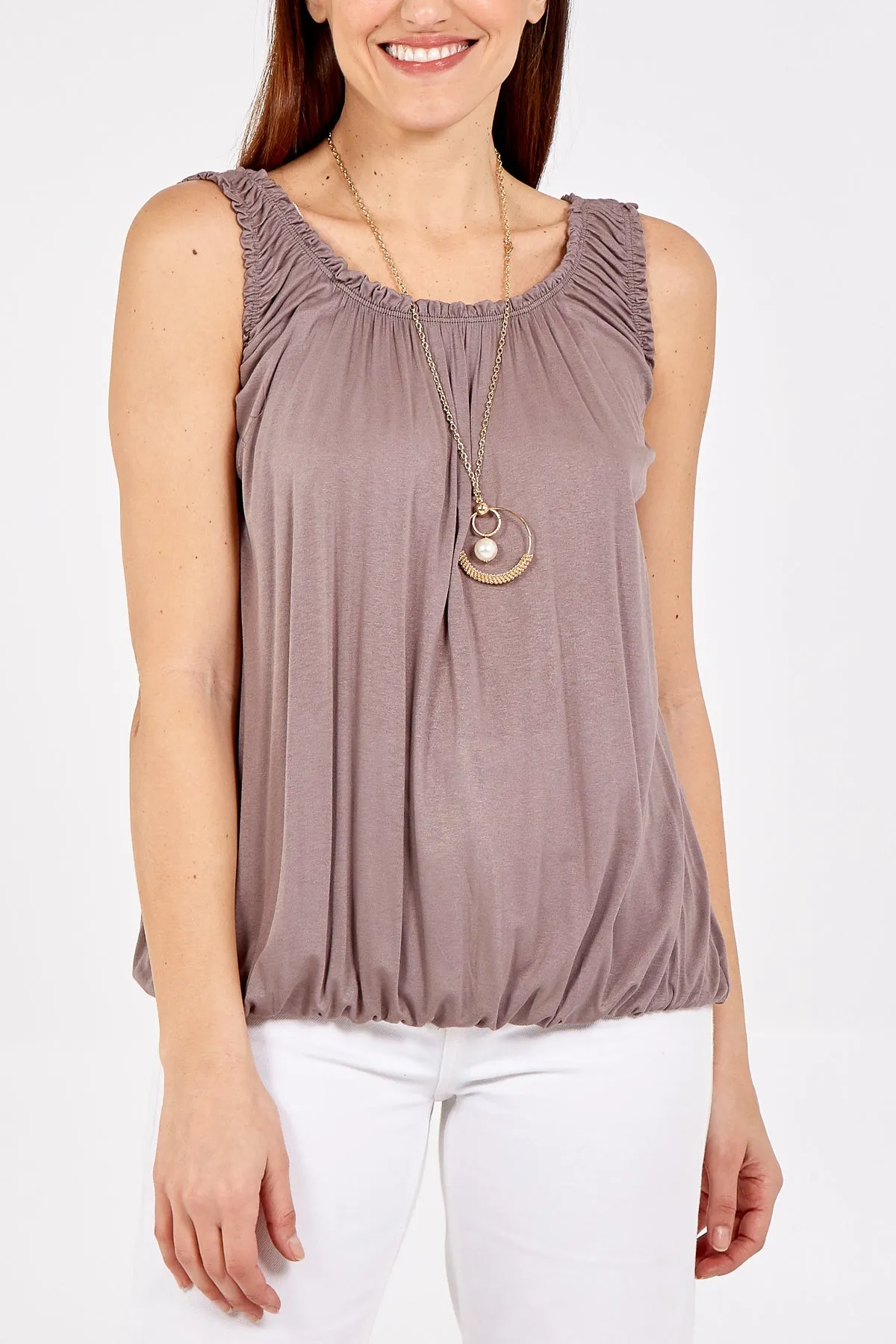 Balloon Ruffle Neck Vest