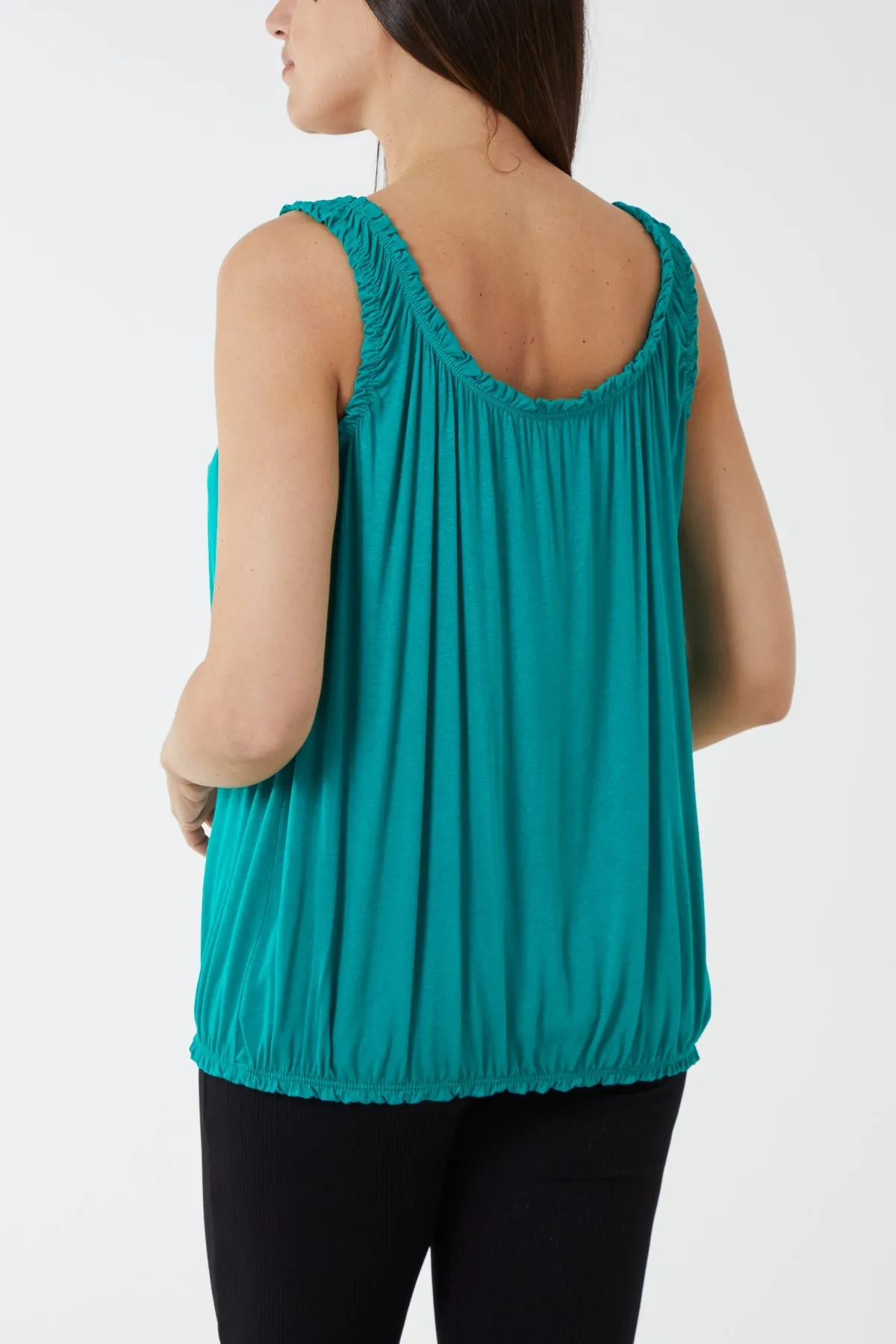 Balloon Ruffle Neck Vest