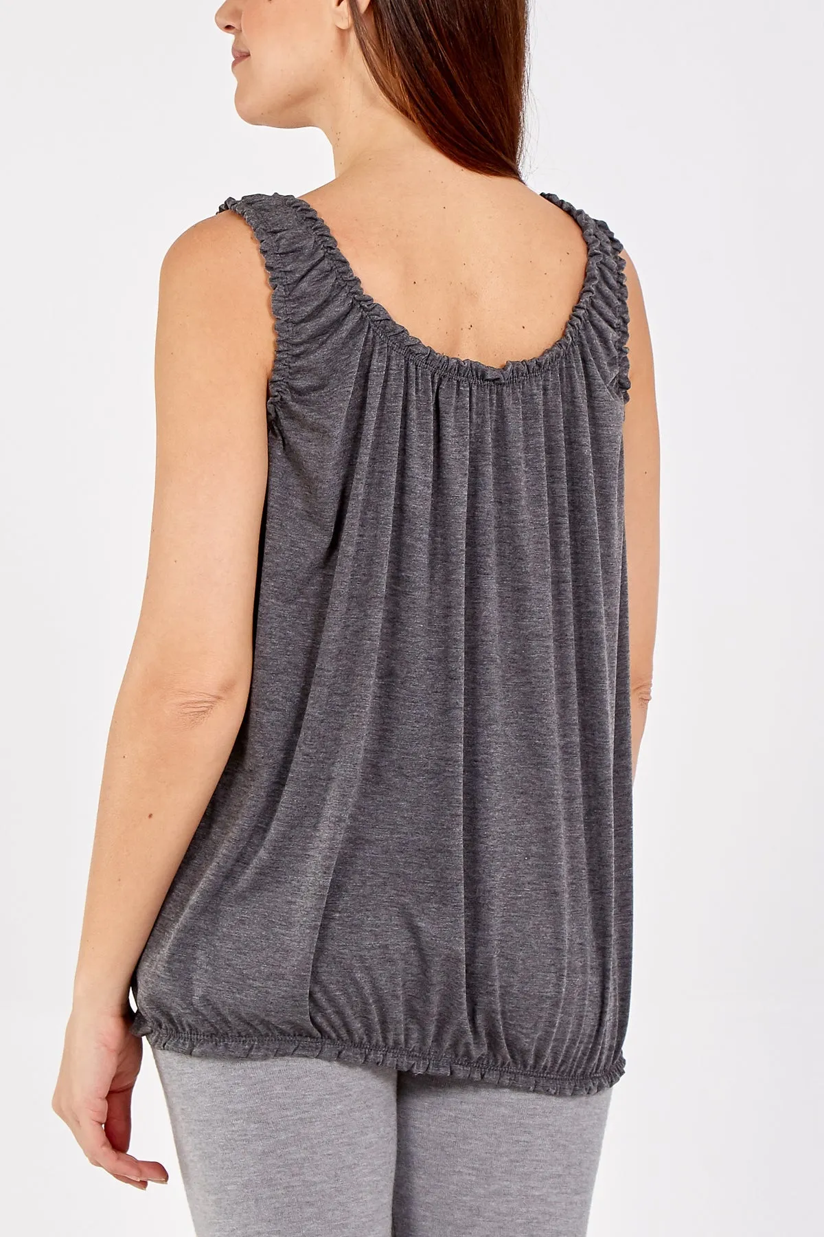 Balloon Ruffle Neck Vest