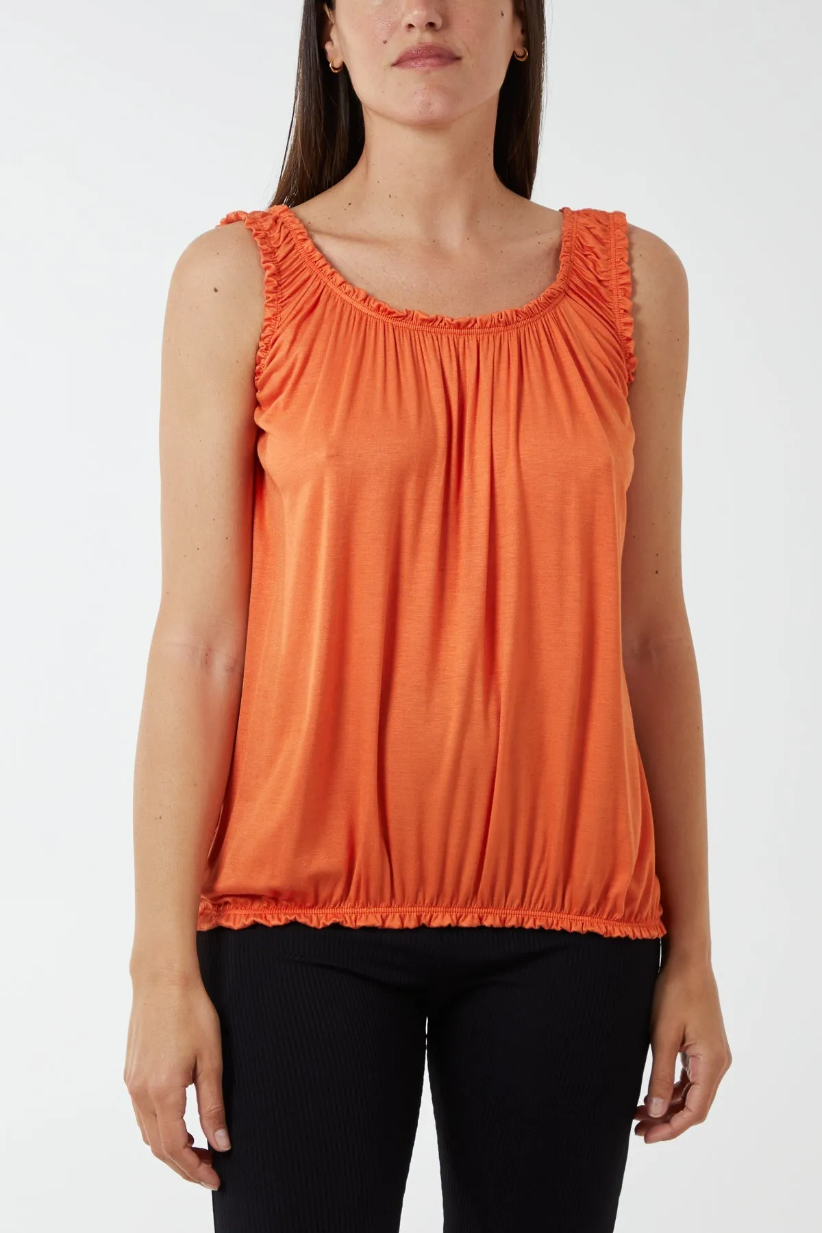Balloon Ruffle Neck Vest