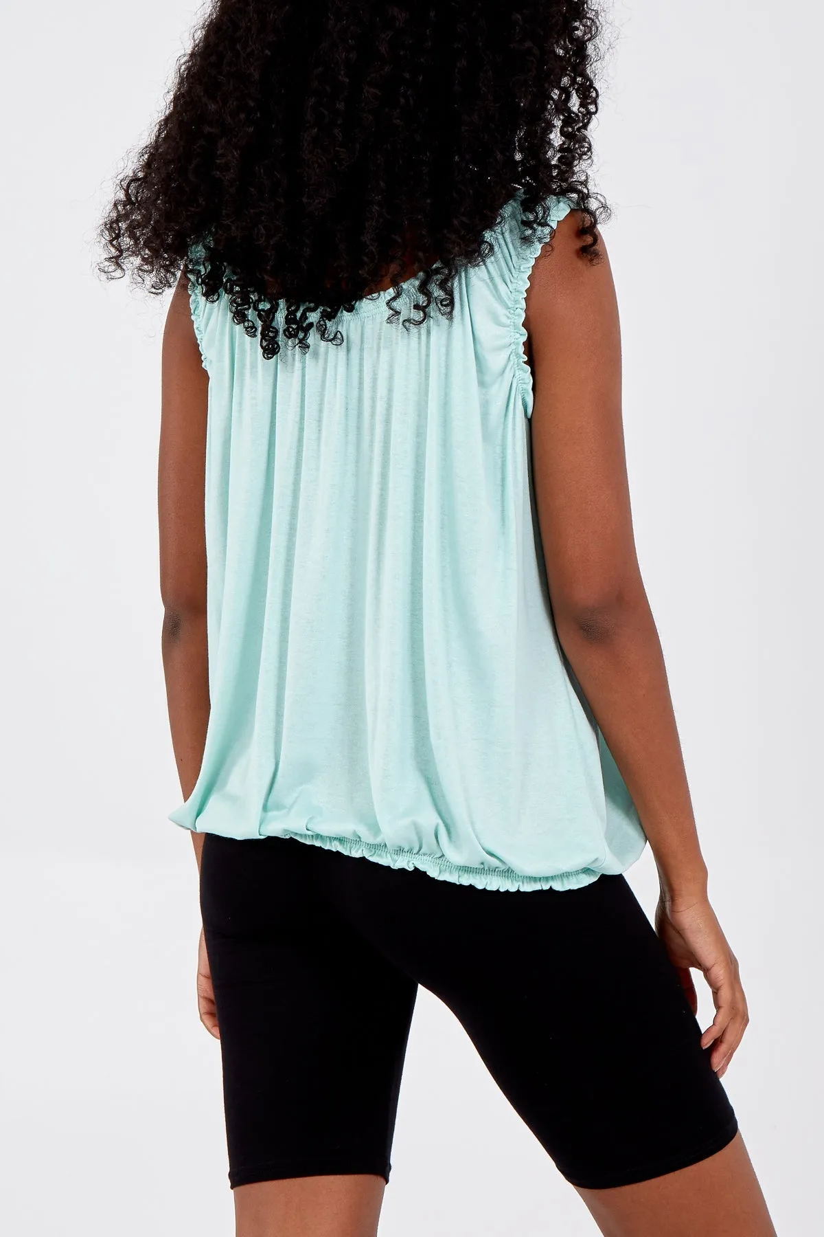 Balloon Ruffle Neck Vest
