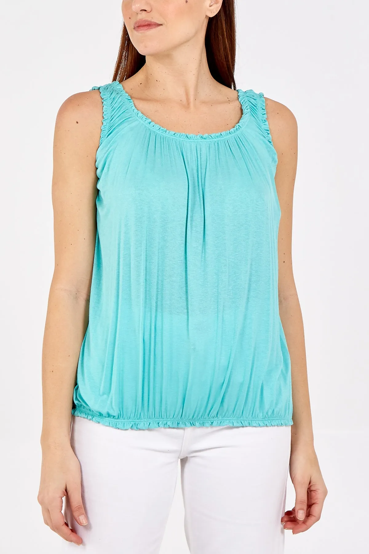 Balloon Ruffle Neck Vest