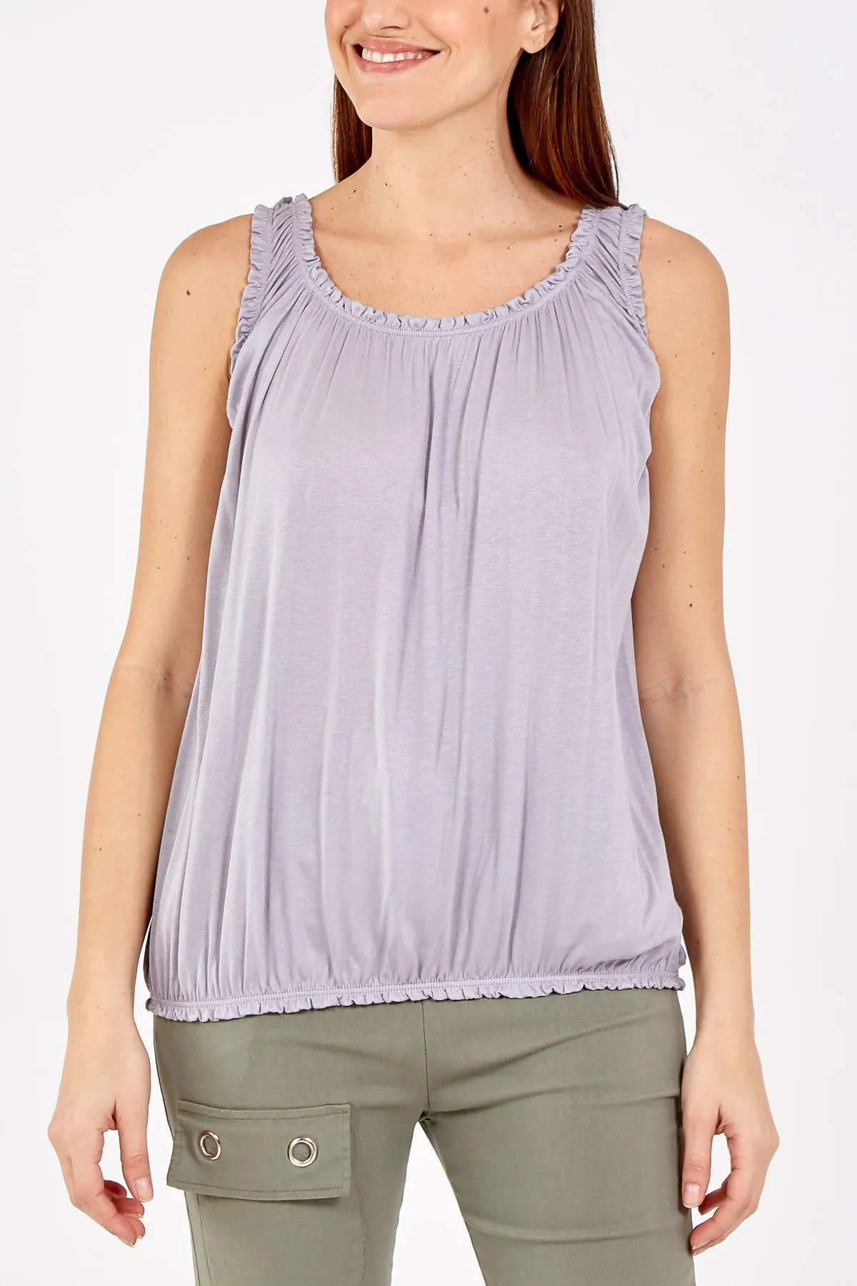 Balloon Ruffle Neck Vest