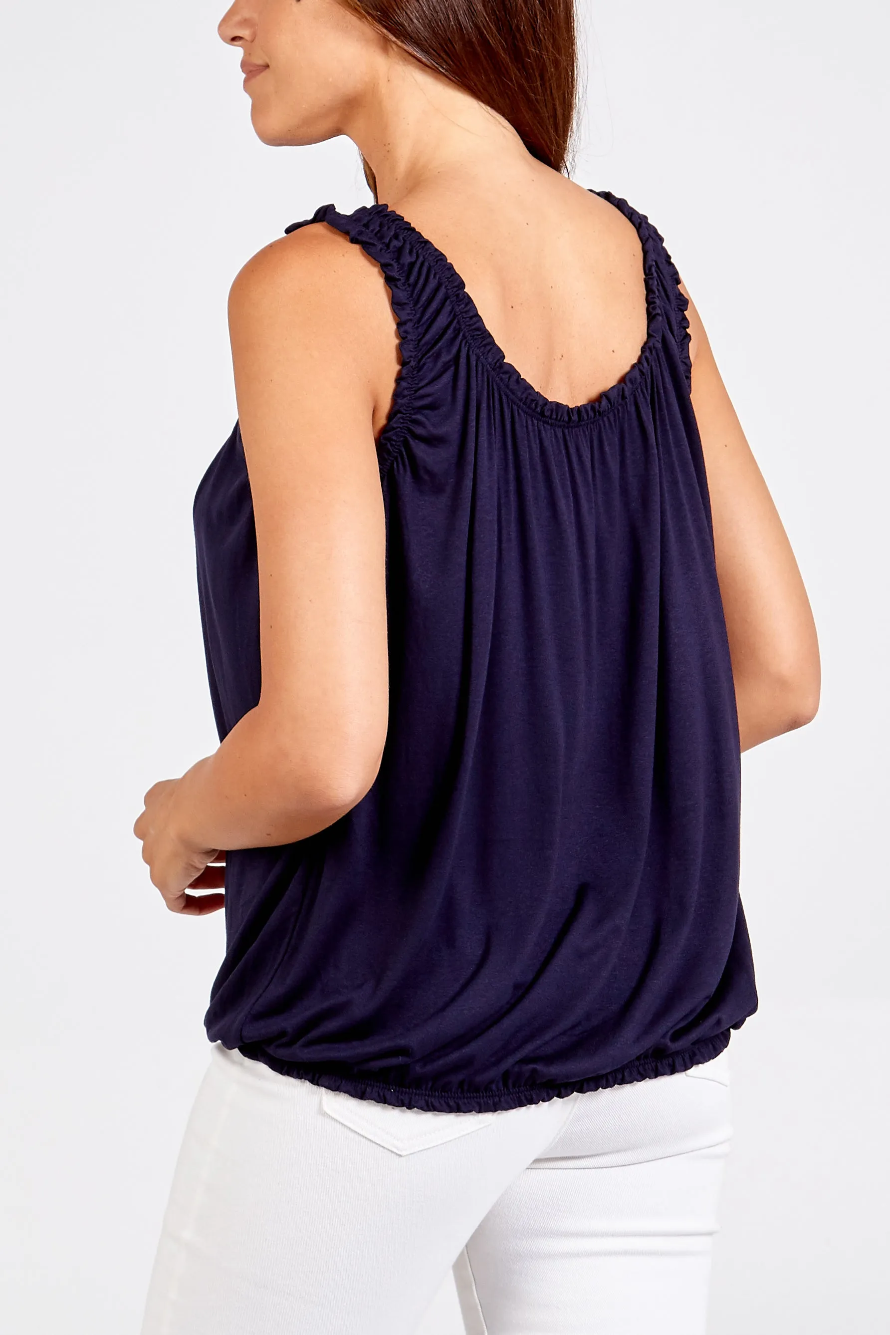 Balloon Ruffle Neck Vest