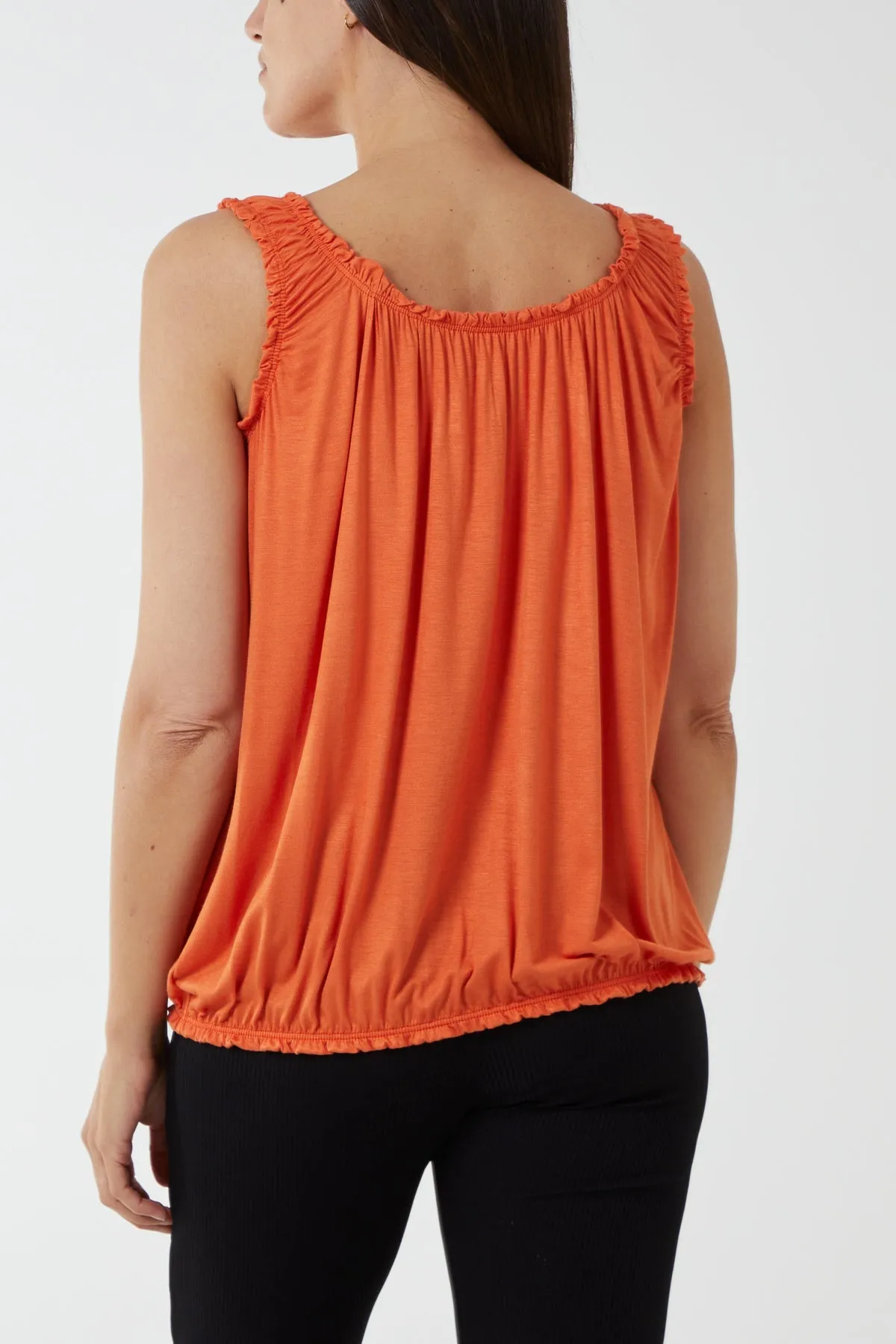Balloon Ruffle Neck Vest