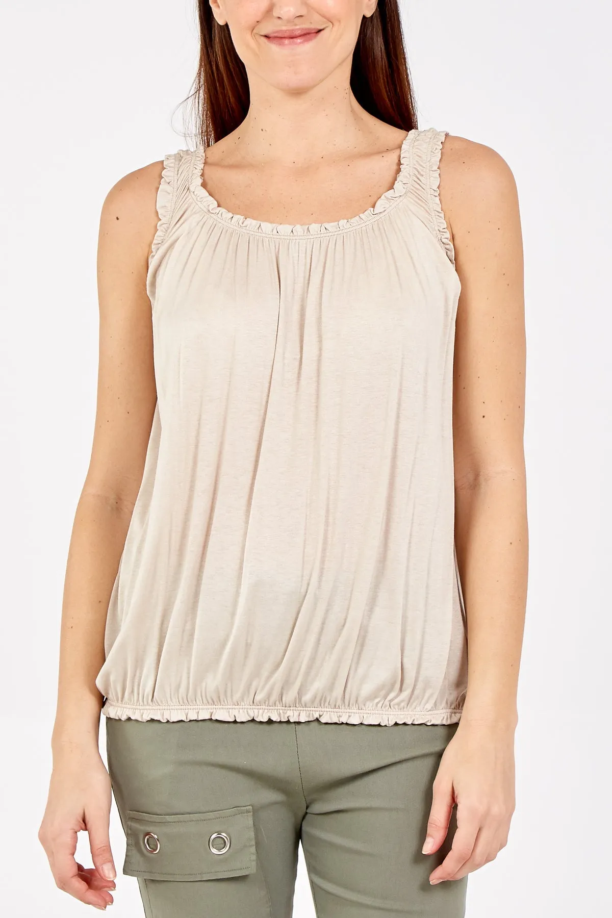 Balloon Ruffle Neck Vest