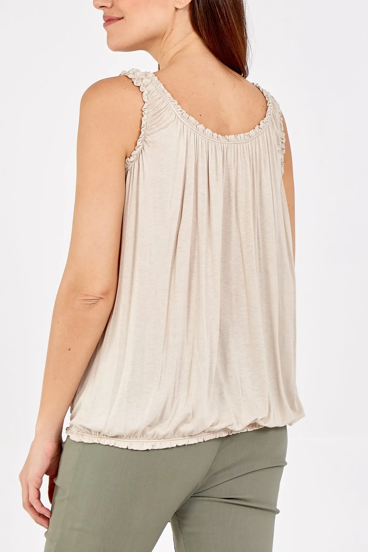 Balloon Ruffle Neck Vest