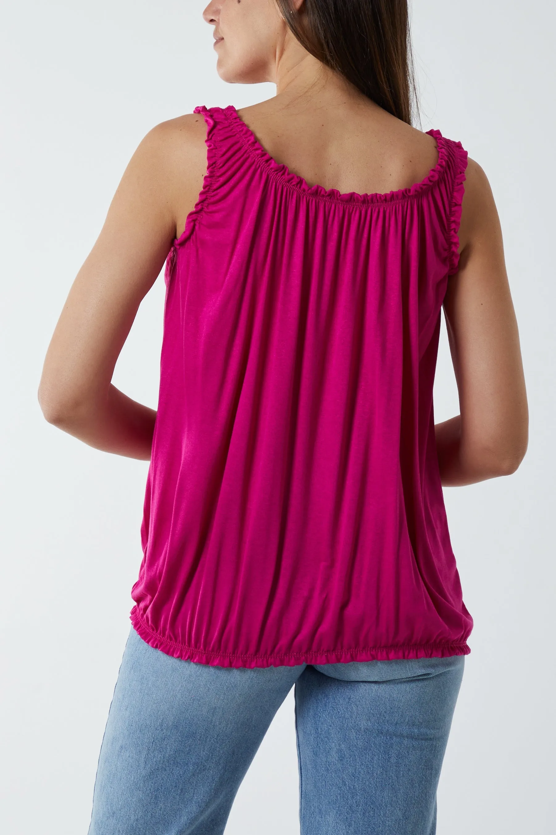 Balloon Ruffle Neck Vest