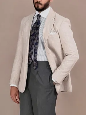 Beige Cotton Blazer