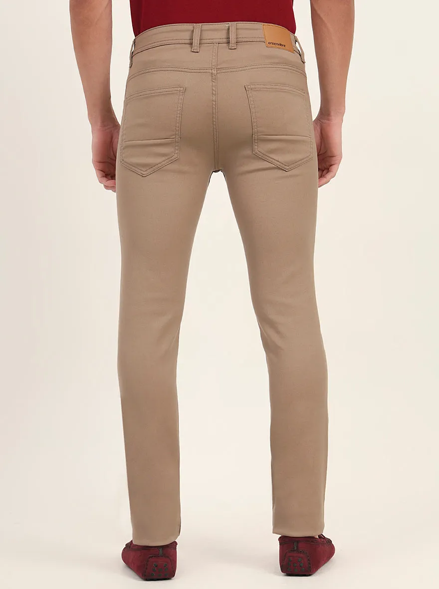 Beige Washed Slim Fit Jeans | Greenfibre
