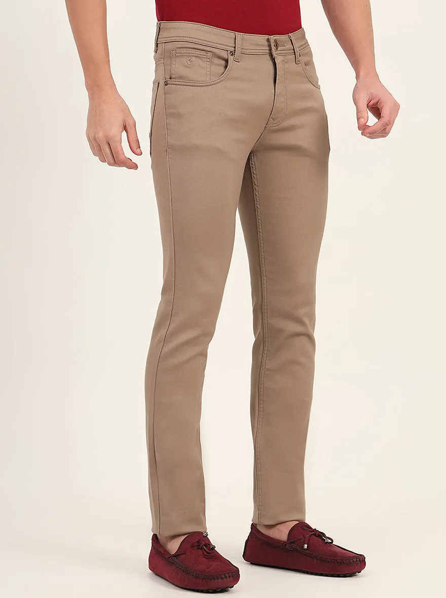 Beige Washed Slim Fit Jeans | Greenfibre