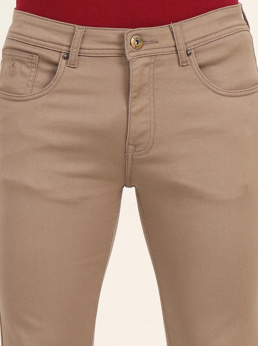 Beige Washed Slim Fit Jeans | Greenfibre