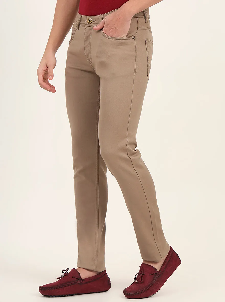 Beige Washed Slim Fit Jeans | Greenfibre