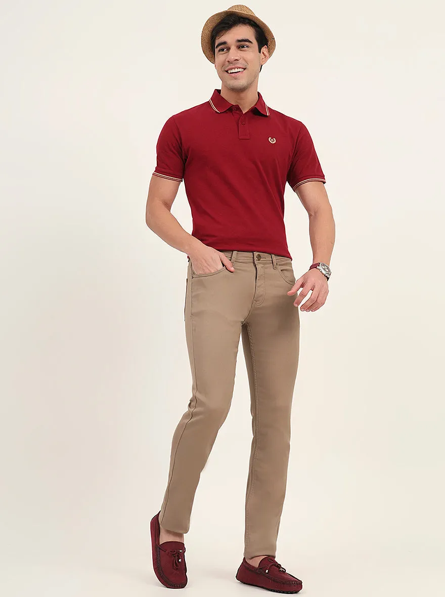 Beige Washed Slim Fit Jeans | Greenfibre