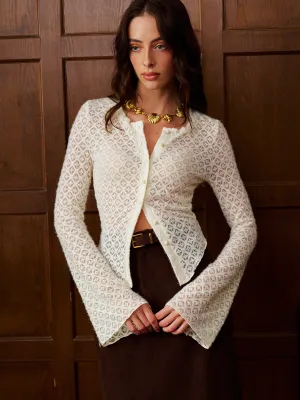 Bell Sleeve Button Down Slim Blouse