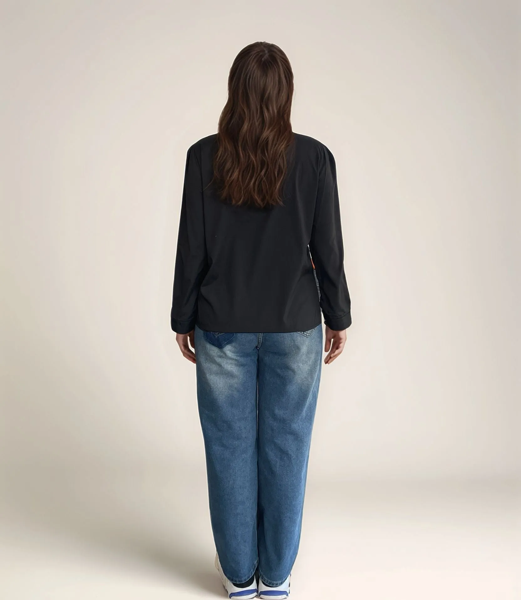 Black Satin Button Down Blouse