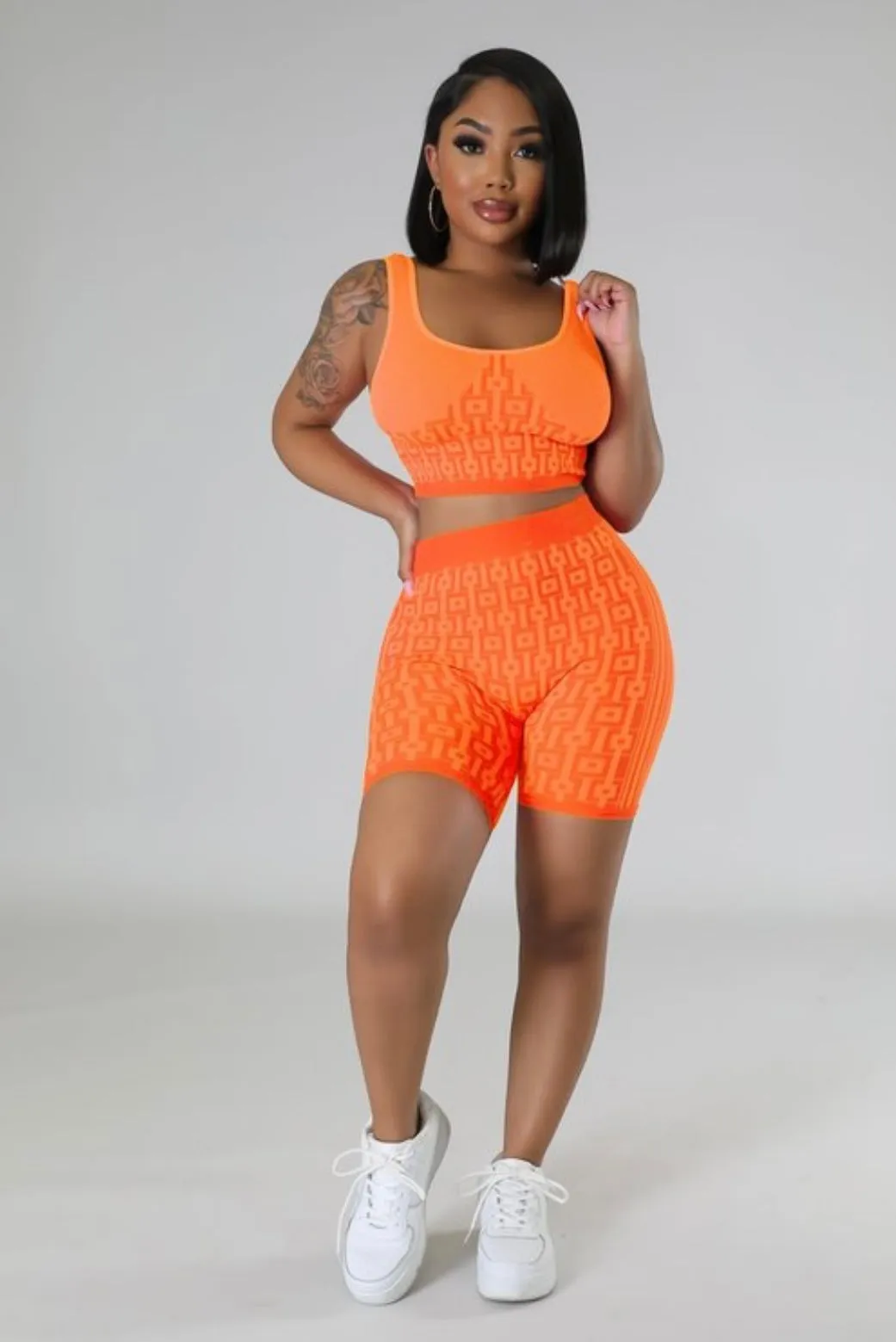 Blocked Neon Crop Top