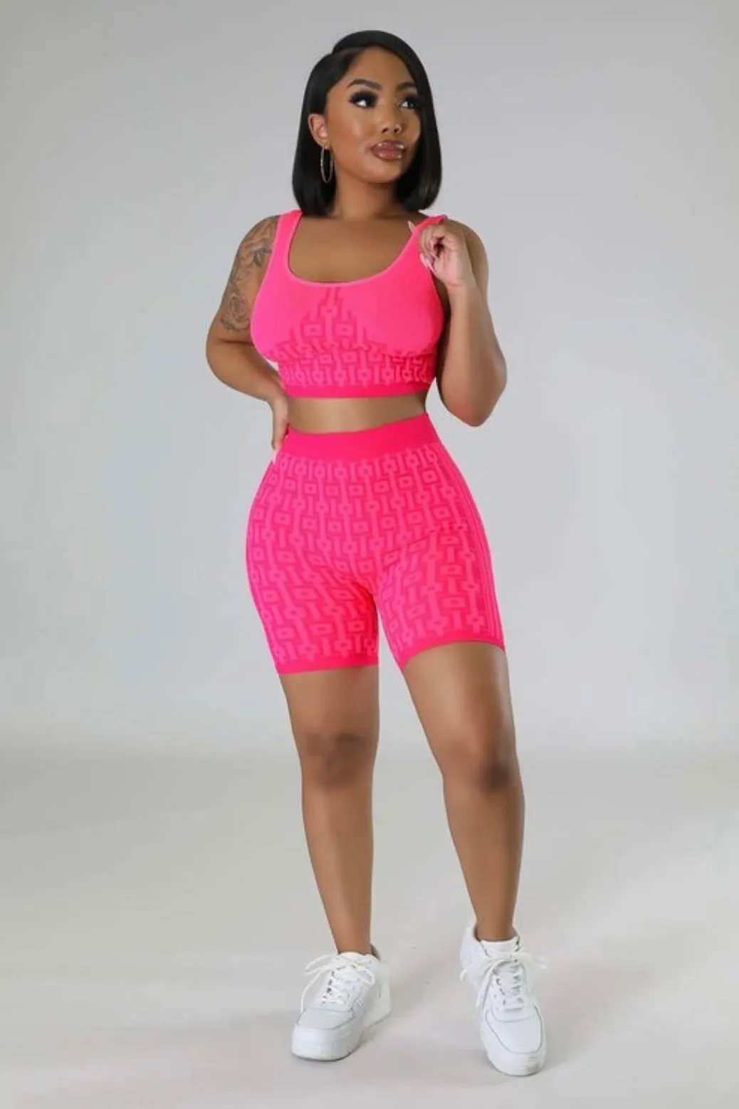Blocked Neon Crop Top