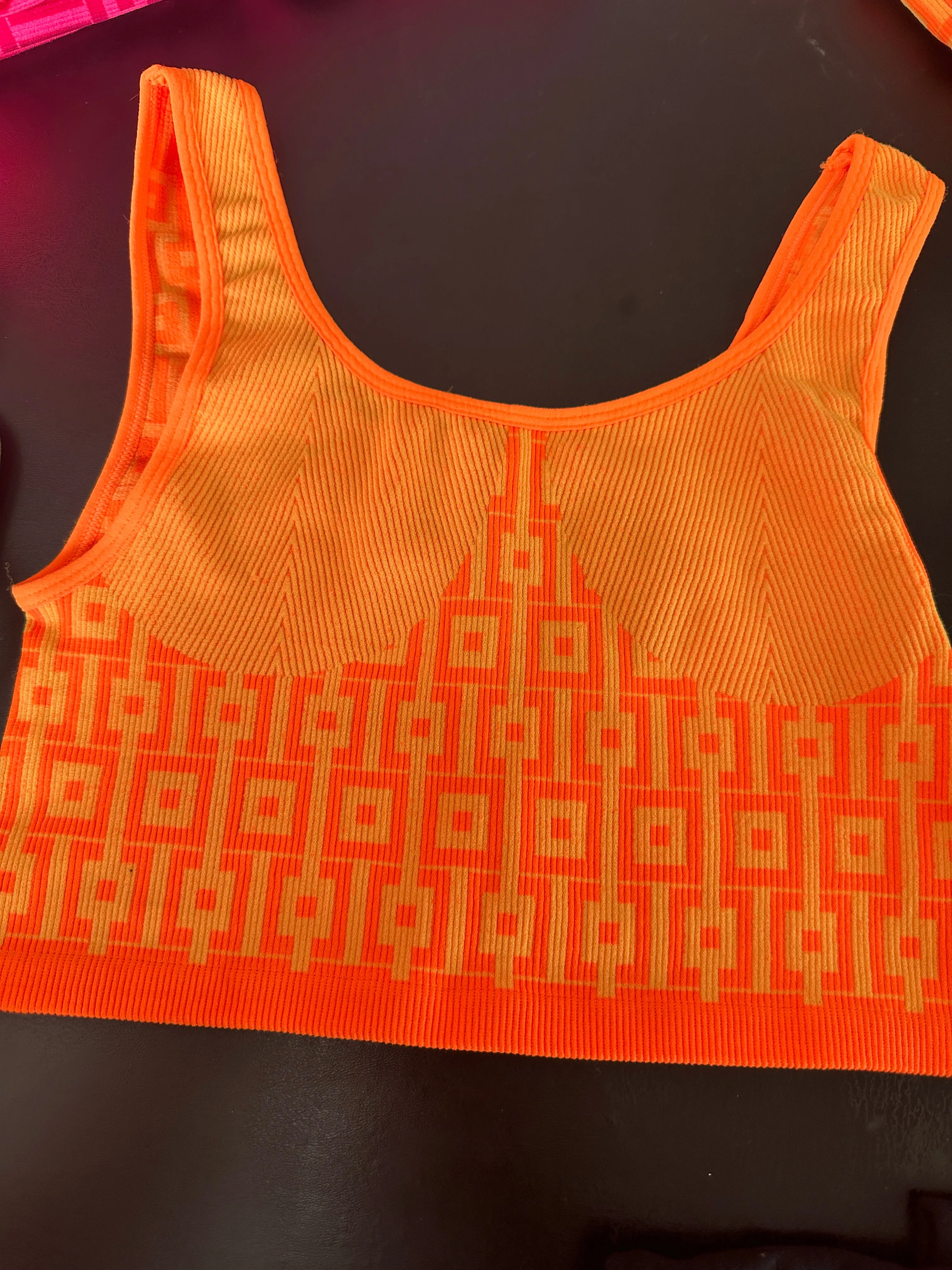 Blocked Neon Crop Top