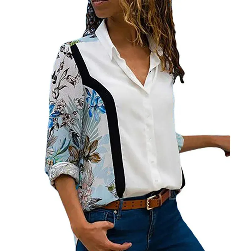 Blouse Women Shirt Casual Long Sleeve Stripe Button Turn-down Female Shirts Tops Blouse Leisure Office Ladies Workwear