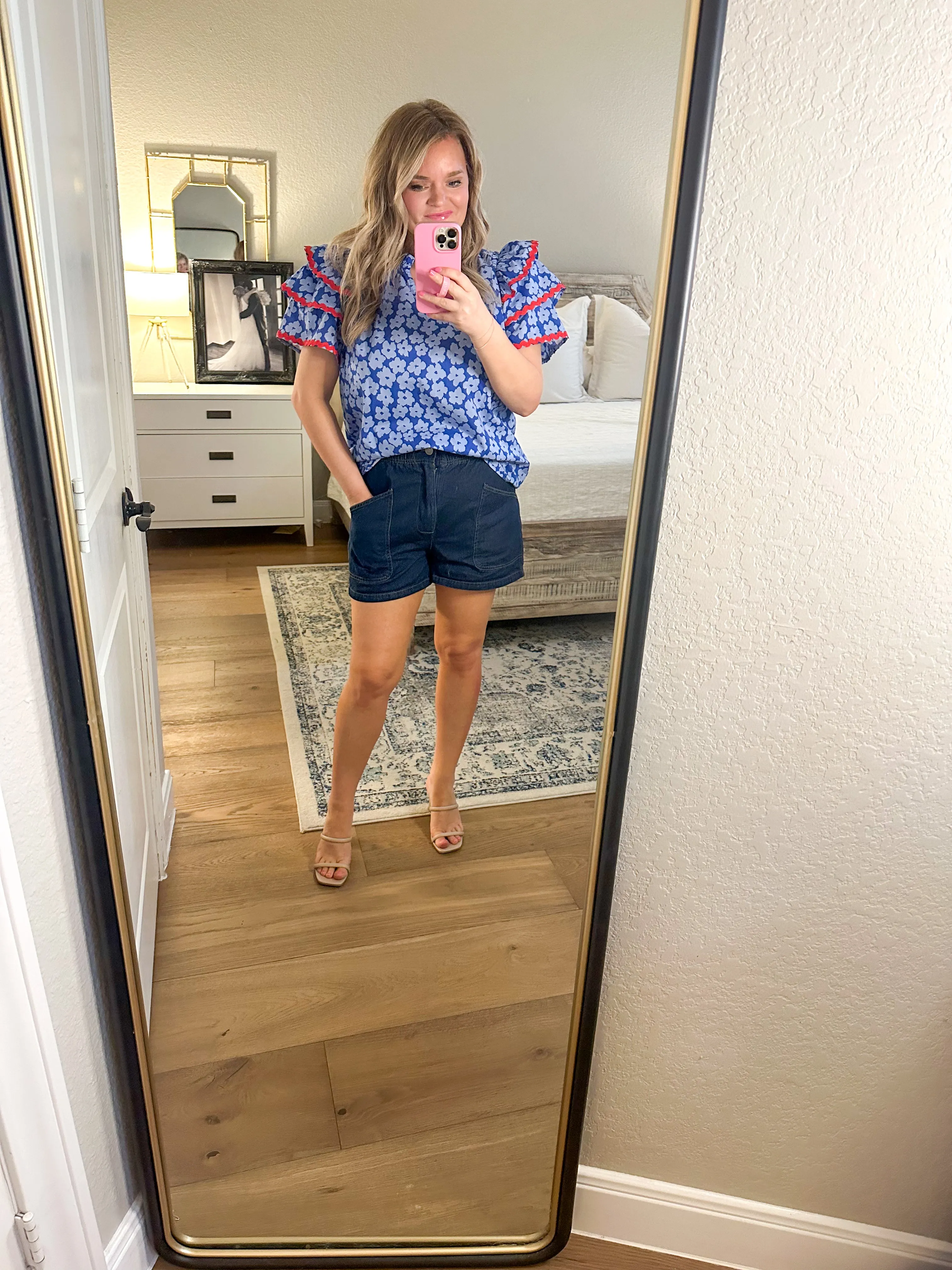 Blue & Red Ric Rac Top