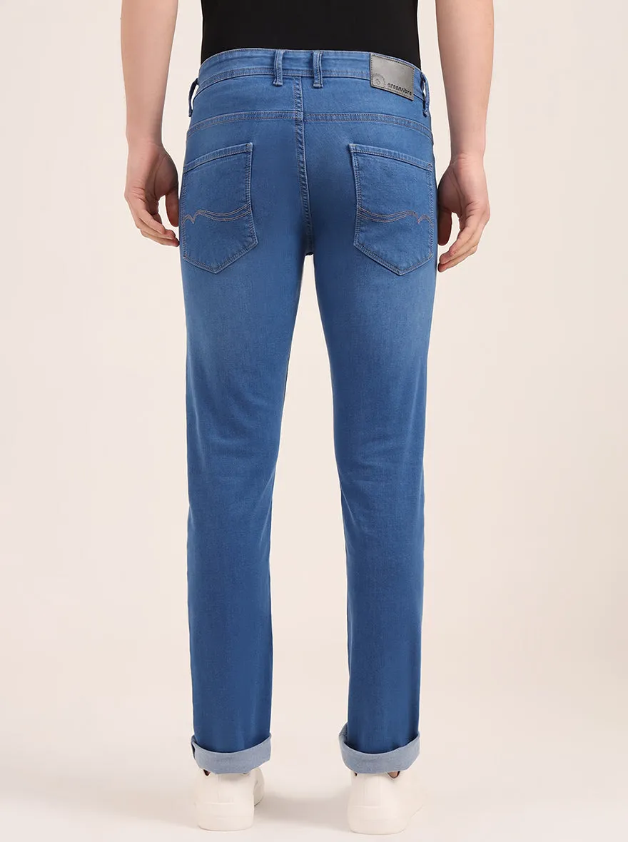Blue Washed Narrow Fit Jeans | Greenfibre