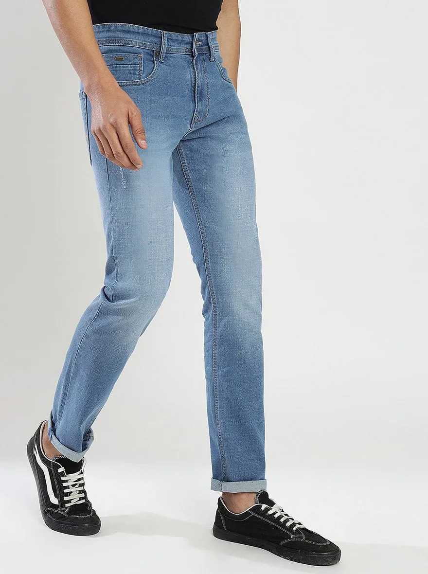 Blue Washed Narrow Fit Jeans | Greenfibre