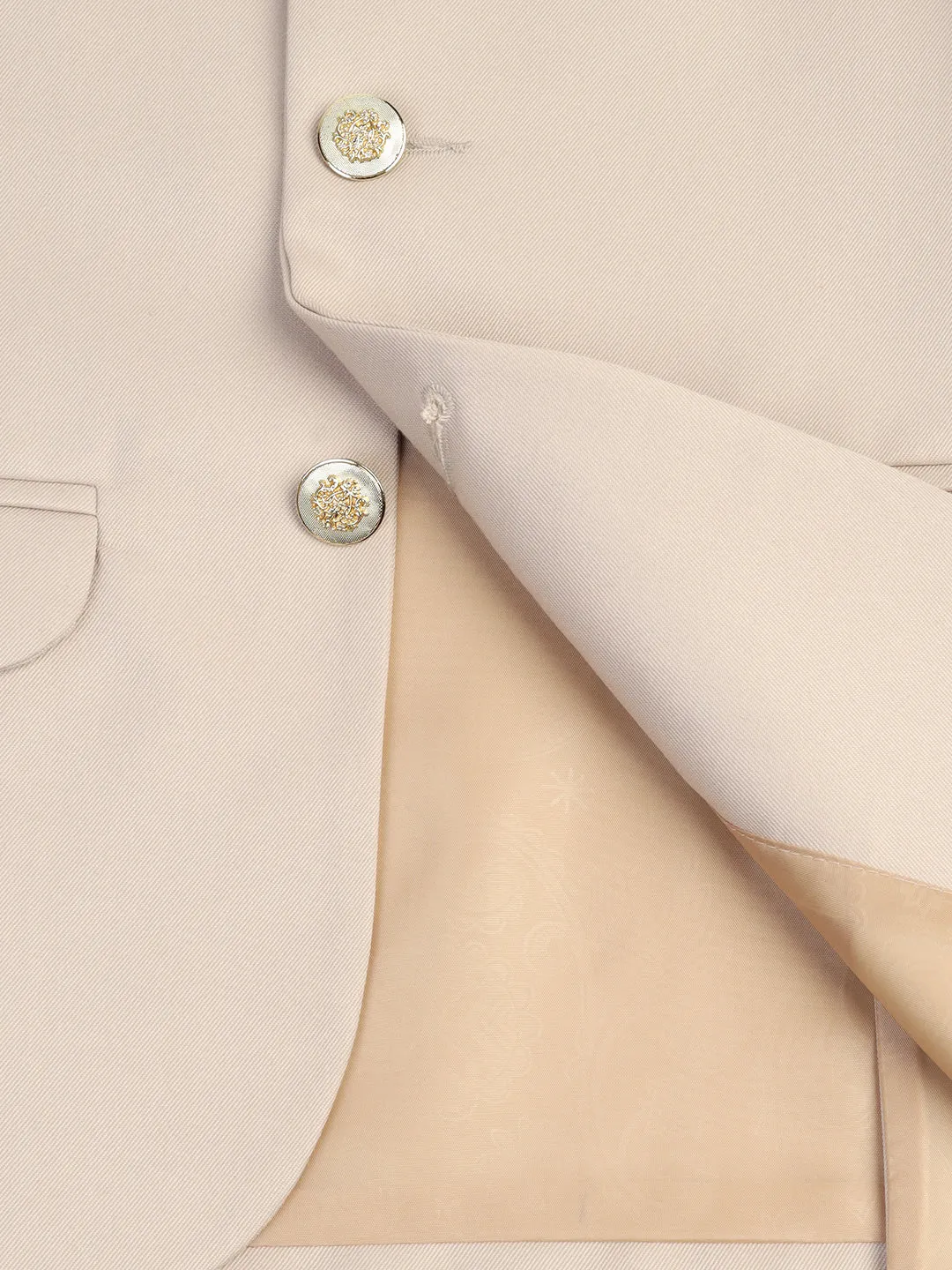 Boys Beige Bandhgala Blazer