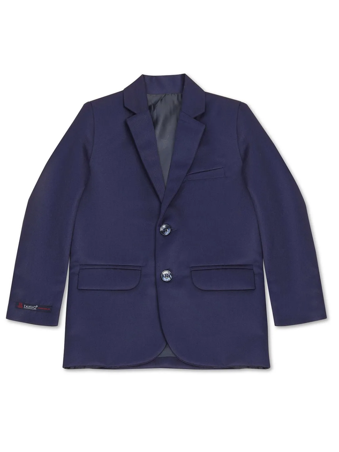 Boys Blue Notched Lapel Bandhgala Blazer