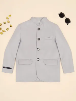 Boys Light Grey Bandhgala Blazer