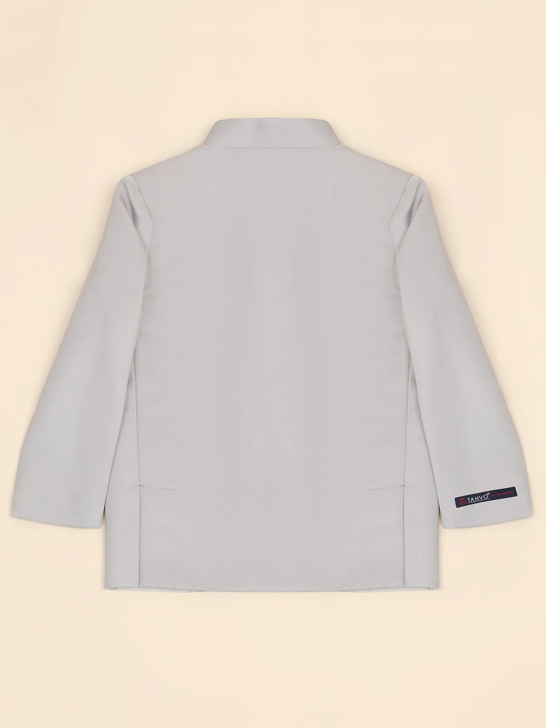 Boys Light Grey Bandhgala Blazer