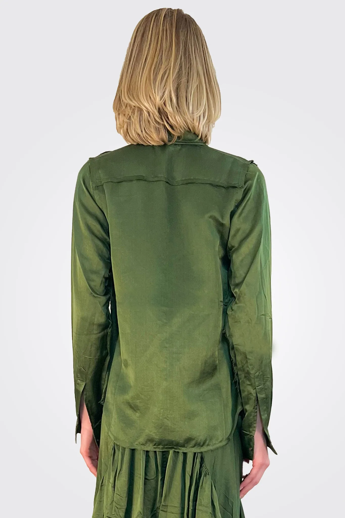 Button Down Blouse - Utility Green