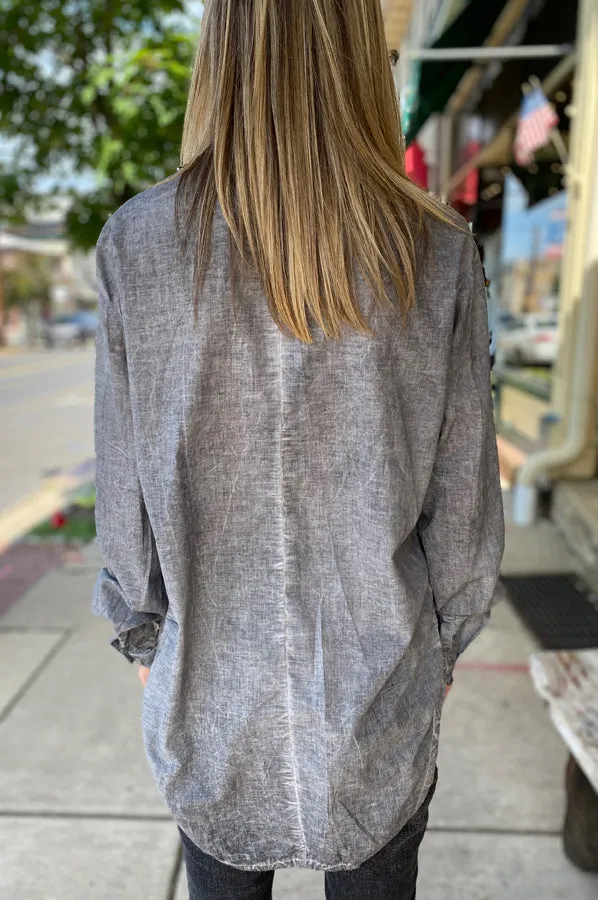 Button Down Shirt - Silver