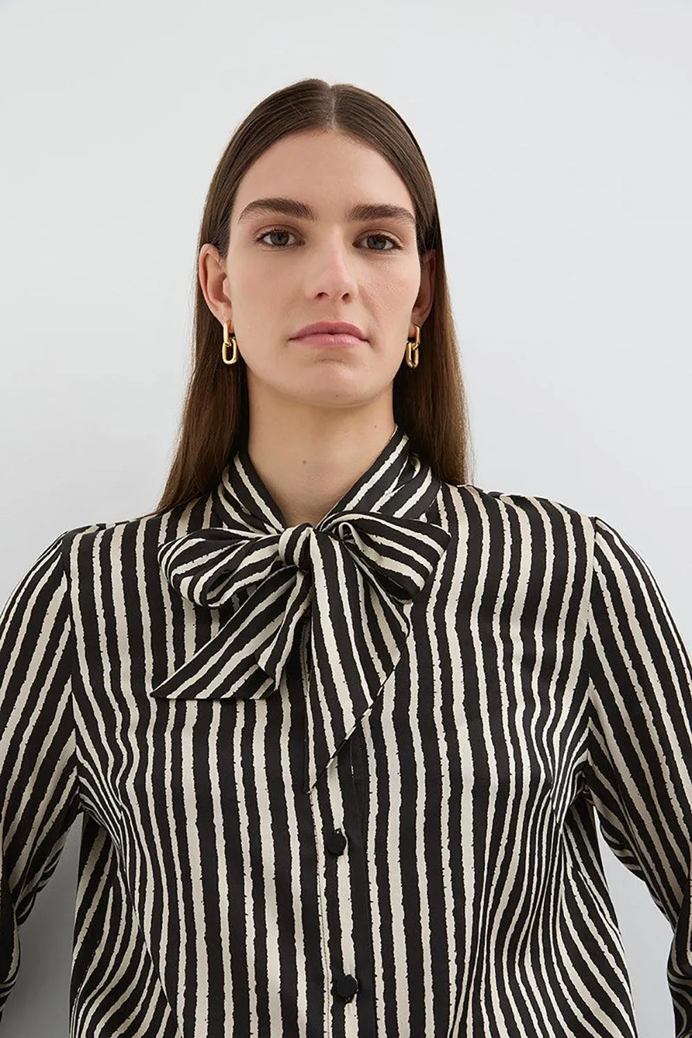 Caravan & Co Stripe Bow Blouse CT120S