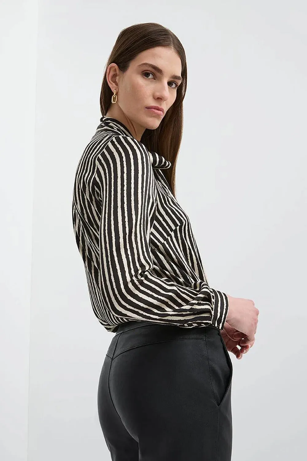 Caravan & Co Stripe Bow Blouse CT120S