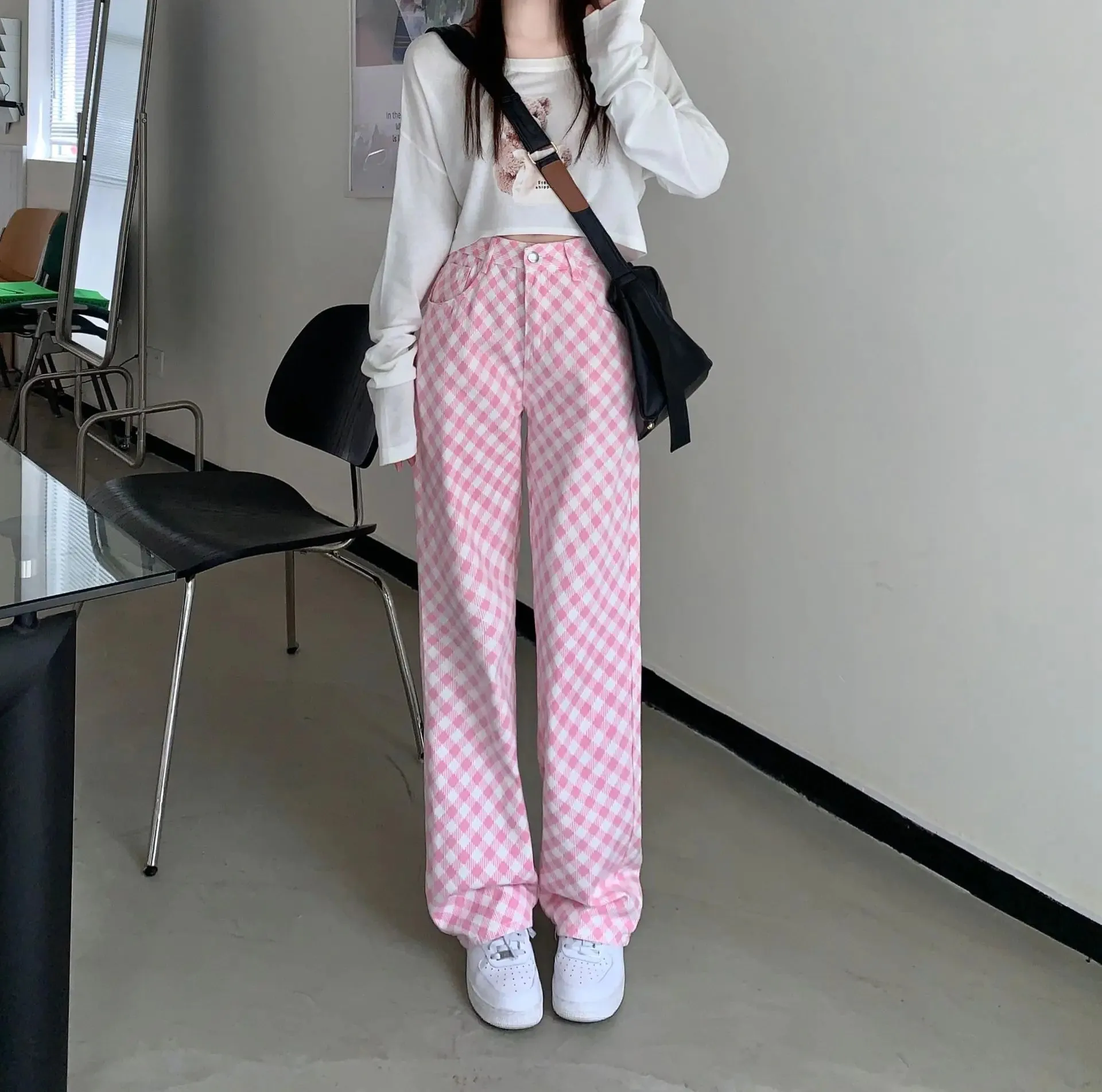 Casual Plaid Slimming Jeans for Women