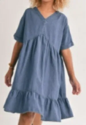 Chambray Babydoll Dress
